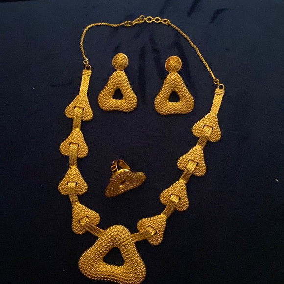 Bangkok Gold Plated Necklace Jewelry Set for Wedding NEW - Picture 3 of 7